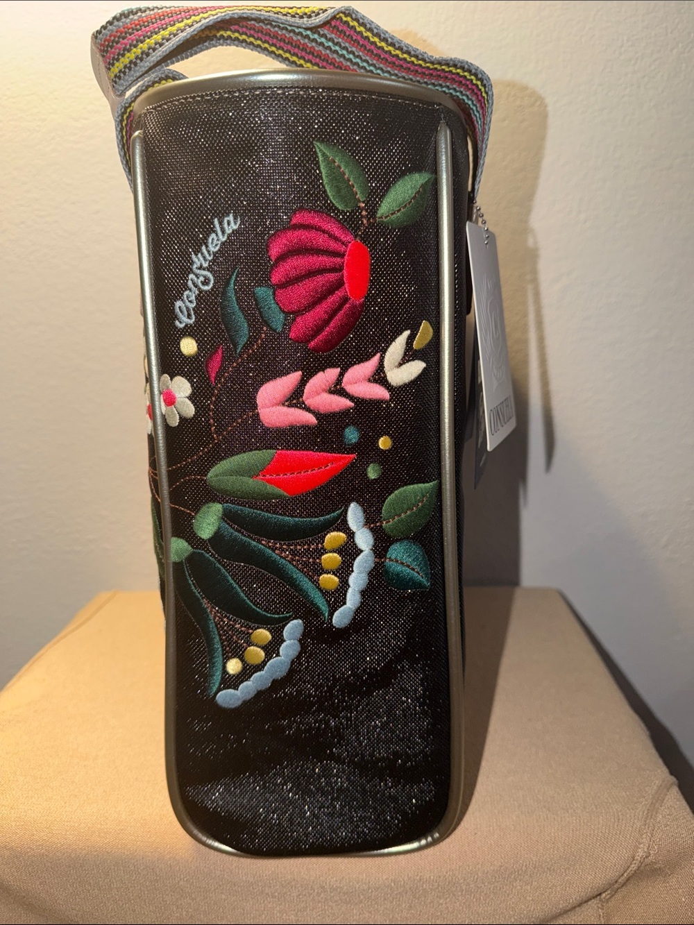 Consuela New Ava Classic Floral Embroidered Woven Tote - Picture 4 of 6